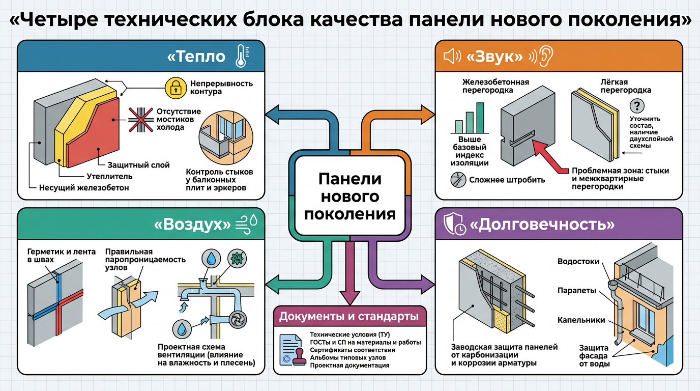 Четыре технических блока качества панели нового поколения